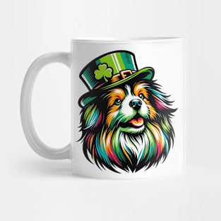 Tibetan Spaniel in Leprechaun Hat: St Patrick's Celebration Mug